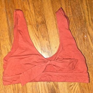 Colsie burnt orange top with bow tie in front size M